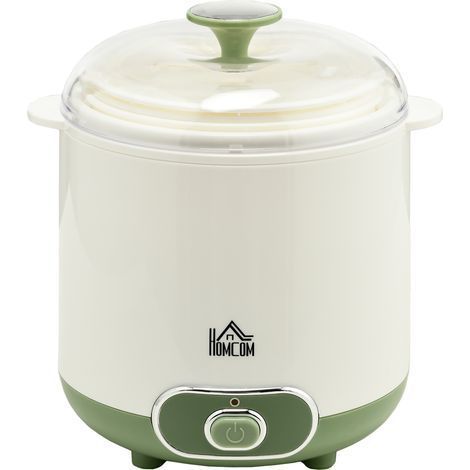 Yaourtière 1,5 L avec passoire et couvercle, yaourtière 20 W pour yaourt grec, pour 3 à 5 personnes, 19,5x17,5x21,4 cm, blanche (1/5)