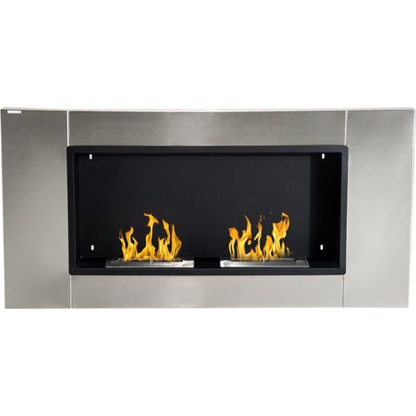 Camino a Bioetanolo da Parete 110x54 cm Argento (1/5)