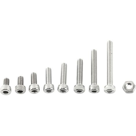 Vis à tête hexagonale creuse M2.5 en acier inoxydable A2 avec écrous hexagonaux (assortiment de fixations) (1/5)