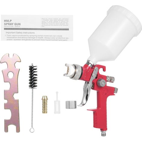 Beyamis Pistolet à peinture pneumatique AB-17P – HVLP, buse 1,4mm, godet 600cc, pour murs/véhicules (1/5)