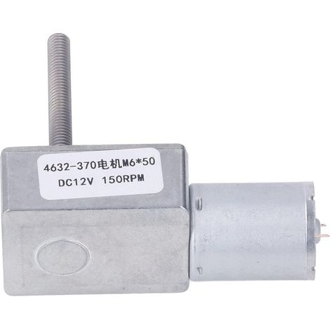 Worm Gear Motor, DC 12V M6 X 50MM Gear Motor, Reversible Micro Speed Reducer for Window Openers, Brackets (150RPM) Motoréducteur à vis sans fin DC 12V, 150RPM, M6x50mm, réversible, autobloquant (1/5)