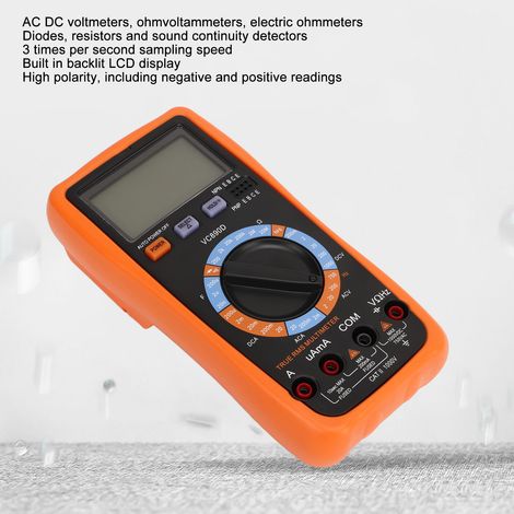 Multimètre numérique Digital Voltmètre Ampèremètre AC DC Ohmmètre Testeur Tension Courant Résistance Détecteur Diode Continuité Rétroéclairé (1/5)