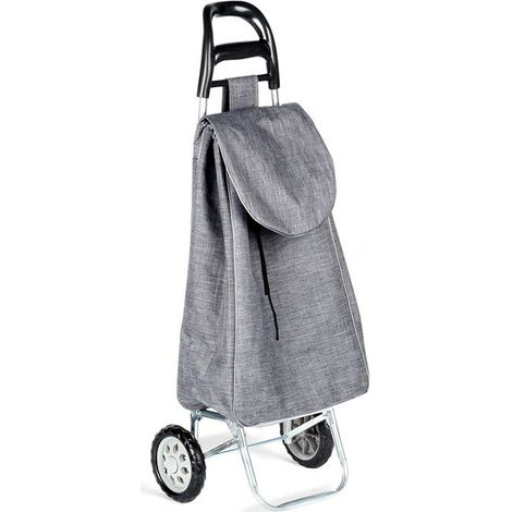 Chariot de courses pratique - Sac à roulettes 30L - 38 x 28 x 96,5 cm - Gris (1/5)