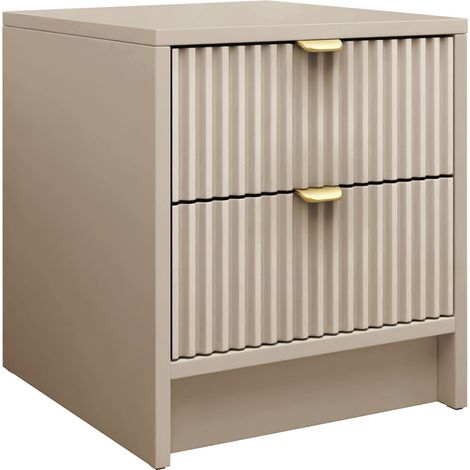 Mesilla de noche Comfivo Papilio, Beige, Número de cajones: 0, Número de puertas: 0, 40x35x40cm, MDF, Aglomerado laminado (1/5)