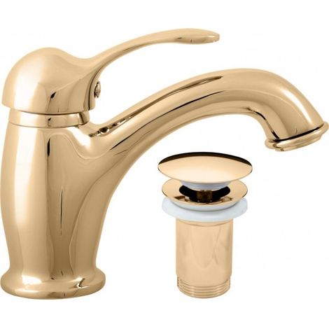 Mitigeur lavabo LABE laiton doré avec pop-up (1/3)