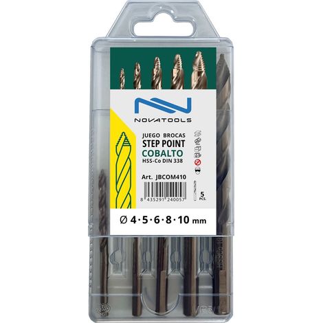 JBCOM410 SET PUNTE MULTI STEP DIN-338N HSS-CO 4-5-6-8-10