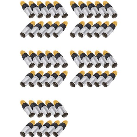 Lot de 50 connecteurs RJ45 étanches pour panneaux, prises Ethernet Cat5e, connecteurs métalliques pour câbles Ethernet destinés aux réseaux domestiques et industriels. (1/5)