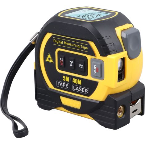 Mètre laser 3 en 1 40 m télémètre infrarouge numérique ruban de mesure jaune pour industrie (1/5)