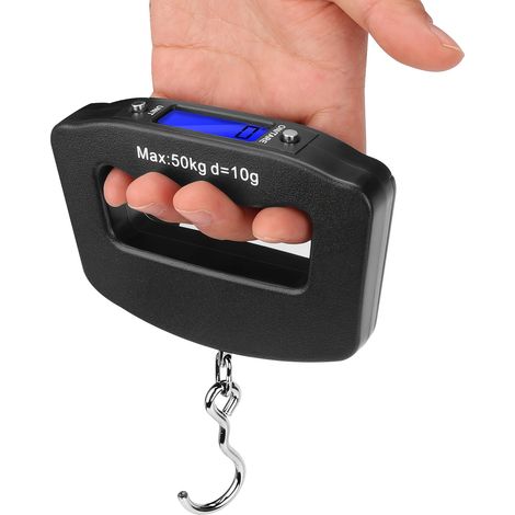 1pc 110lbs/50kg Digital Handheld Luggage Hanging Scale, for Automotive Detailing Tools, Portable Electronic Scale, Fast Scale with Backlit LCD Display, Travel Essentials, (Batteries Not Included) (1/5)