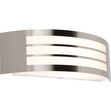 QAZQA Moderno Lámpara de pared moderna acero inoxidable IP44 - Sapphire Deluxe Plástico / Esfera Adecuado para LED Max. 1 x 15 Watt