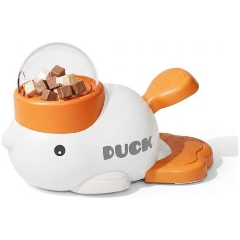 Mangiatoia interattiva per animali domestici, mangiatoia puzzle a lenta erogazione, robusto design 2 in 1 a forma di anatra, intelligente S (1/5)