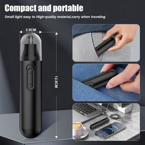 Tondeuse Nez 3 en 1 Oreilles Homme Professionnel USB Rechargeable Étanche Poils Barbe Sourcil Lumiryn (1/5)