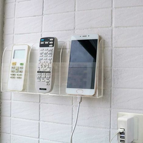 ZVD-Support Mural en Acrylique pour Téléphone Portable avec Télécommande - 3 Compartiments (1/4)
