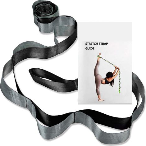 Sangle De Yoga - 12 Boucles - 244 Cm De Longueur - 4 Cm De Largeur - En Nylon Non Élastique - Pour Thérapie Physique Pilates Danse Gymnastique - 1 Pièce (1/5)