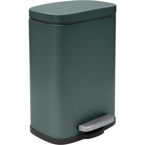 Papelera con pedal de acero AKIRA 5L verde oscuro mate Spirella