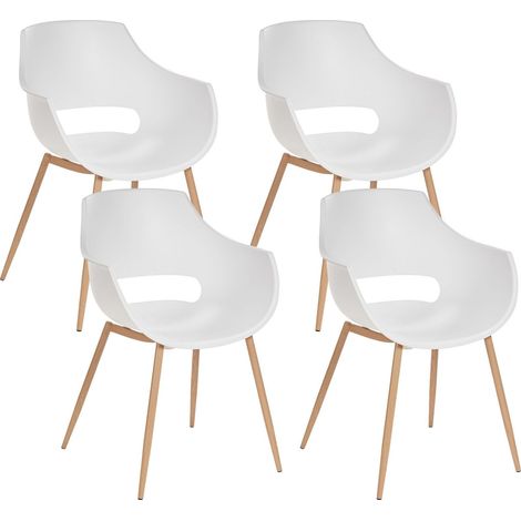 Set of 4 Dining Chairs MILLERS White