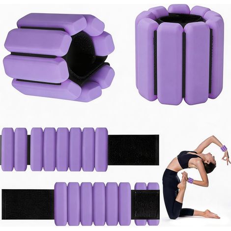 2 PCS Poids de Poignet Réglables 450 g Chacun, Poids de Cheville pour Femmes et Hommes, Bracelet Lesté pour Exercice Yoga Danse Barre Pilates Cardio Aérobic Marche (1/5)