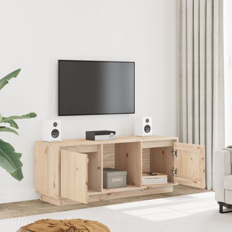 Meuble TV, Banc TV, Support pour Téléviseur, Meuble de Salon 110,5x35x44 cm Bois de pin massif YHJ83713 (1/4)
