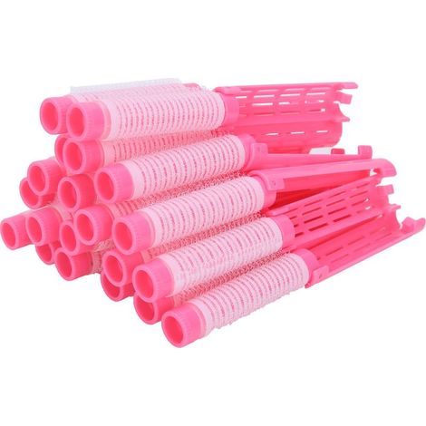 20 pièces Bigoudis à Frisottis Rouleaux Mèches Crépus Outil Coiffure Rose