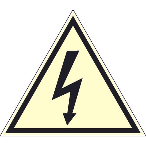 Panneau photoluminescent Danger éléctrique - Rigide Triangle 100mm - 4189048