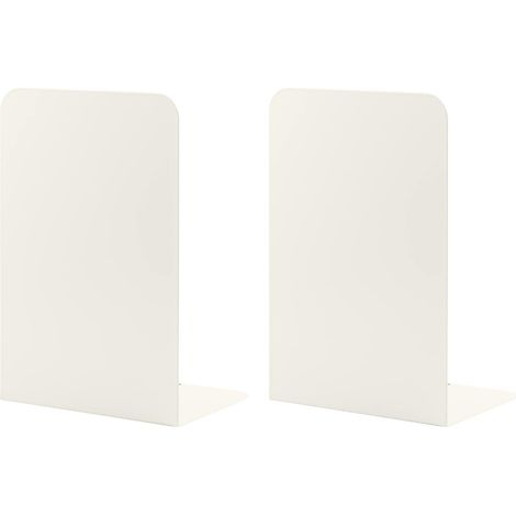 Serre-Livre Metal, 1 Paires Serre-Livres Enfants,Anti-Rayures Serre-Livres Design, pour Bureaux,Décoratifs, Étagères, Écoles et Librairie (Blanc Laiteux) (1/5)