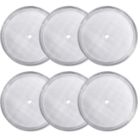 Juego de 6 filtros de repuesto para cafeteras de émbolo de 350 ml, filtros de acero inoxidable, diseño en espiga, filtro con borde central. (1/4)