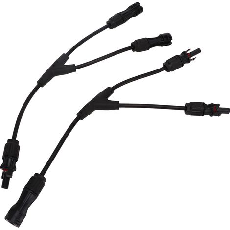 Lot de 2 raccords solaires Y 2 vers 1 IP68 étanche PPE ignifuge UL94-V0 connexion parallel PV 1500VDC pour panneaux solaires (1/5)