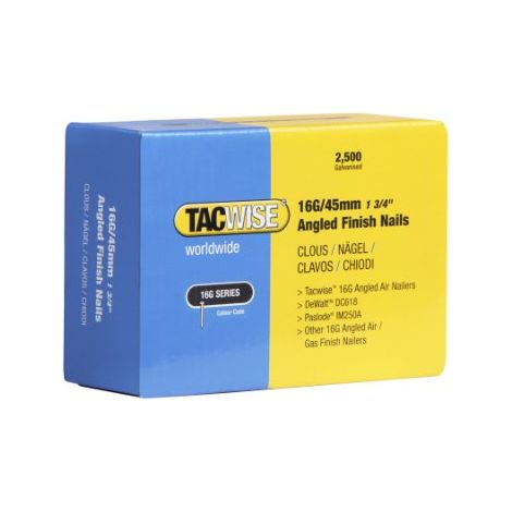 Tacwise 16G Chiodi Angolati a Stecca, Inclinati da 45 mm (1/4)