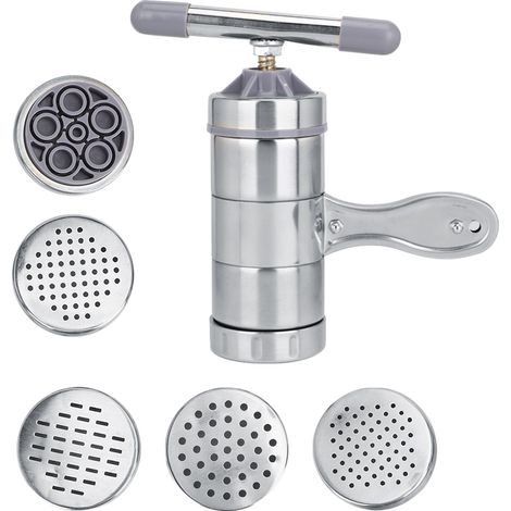 1 Machine à pâtes manuelle,Acier inoxydable,5 moules,Cuisine domestique(Troisième trimestre : août) (1/5)