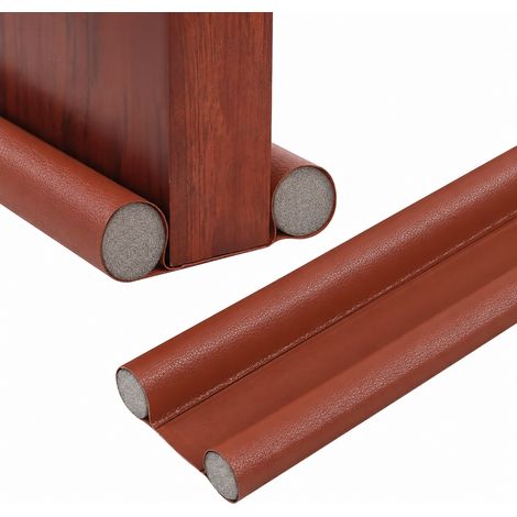 Fond Joint de Porte, Boudin de Porte Double Isolant, Bas de Porte Interieur, Joint Boudin de Base de Porte Anti Froid, Coupe-Vent et Anti-Poussière Brun (1/5)