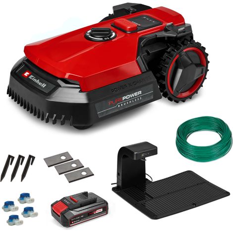 Einhell Robot Tondeuse sans fil FREELEXO 500 PXC (18V, surface 500 m², application Bluetooth et Wifi, moteur Brushless ) Livré avec Kit d'installation et Batterie 2,5Ah (1/5)