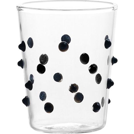 Zafferano Lot De 6 Verres Party Tumbler Junior En Verre Borosilicate Couleur Noir, Élégants Verres Artisanaux Résistants Aux Chocs Thermiques