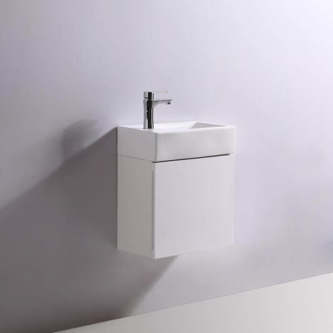 Meuble Lave main - Blanc - City - 45x24 cm - Studio (1/5)