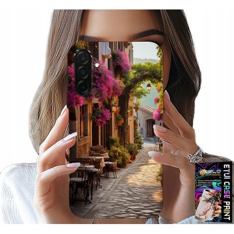 Custodia per Samsung Galaxy A56 5G - strada pittoresca con un caffè + vetro