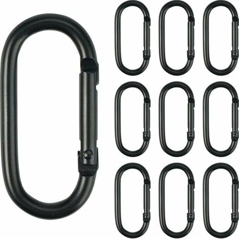 Alovez – Mousquetons en aluminium 10 pièces 2cm x 5cm – Résistants à l'usure – Dispositif à ressort pour accrocher facilement – Pour camping et randonnée - 2cm5cm