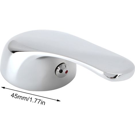 Maneta para grifo de lavabo de aleación de zinc con cromado, acabado espejo, ergonómica y de fácil instalación para reemplazo (35 mm, maneta anular). (1/5)