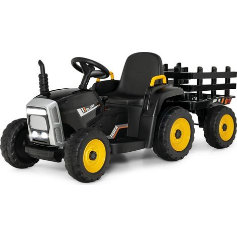 Kids Ride on Tractor and Trailer 12V Electric Toy Car w/Light & Music Detachable (1/5)