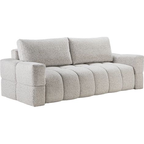Divano letto 3 posti in Tessuto melange Grigio chiaro - ISSORO (1/5)