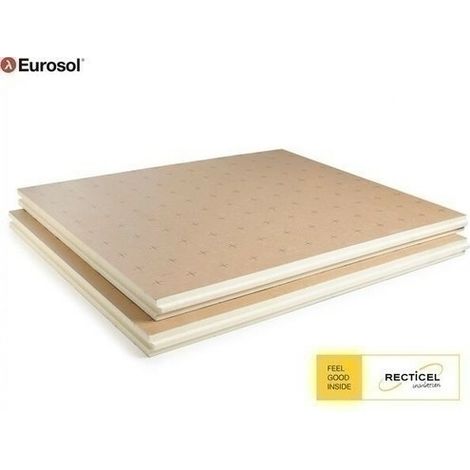 Panneau d'isolation Eurosol 80mm R=3,70 – 7,2 m² – Isolation thermique pour sols – Pour planchers bas et intermédiaires – Recticel