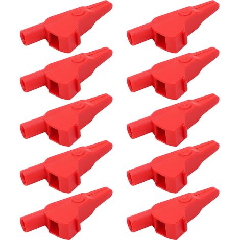 10 pinces de test à fiche banane J.60032, pinces de test électriques entièrement fermées avec fiches de 4 mm, adaptées aux instruments électroniques, rouges. (1/5)