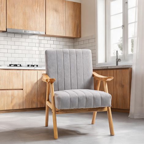 Fauteuil de salon hellgrau 68 x 74 x 82 cm (1/5)
