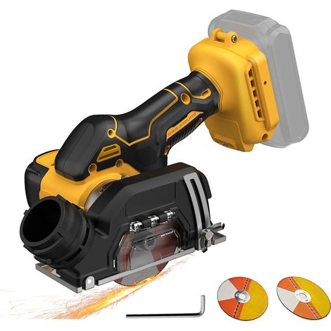 Mini scie circulaire 3 pouces sans fil – 19 500 tr/min, réglage de profondeur, pour métal, bois, carrelage et plastique, compatible batterie DeWalt 20V