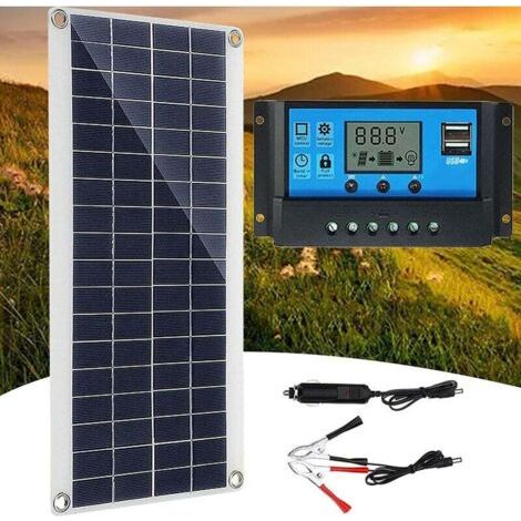 8-W-12-V-Solarpanel-Set, Batterieladegerät-Set mit 60-A-Solarladeregler für Wohnmobil, Yacht, Garten, Außenbeleuchtung