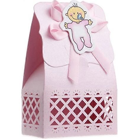 12 Bonbonschachteln mit Schleifen für Babypartygeschenke, Taufe, Geburtstag, Gastgeschenke zur Babyparty, Geburt, Partydekoration. (1/4)