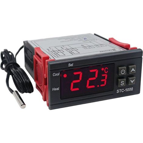 Thermostat numérique 12V – Contrôleur de température avec sonde NTC – Plage de mesure -50°C à 99°C – Précision ± 1°C