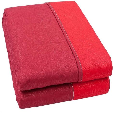 Couette Double Face Couverture Douce Couvre Lit Mi Saison Couleur Unie Bordeaux - 200X255 (1/3)