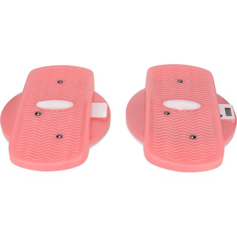 Appareil de torsion de la taille électronique à double pédale avec compteur, disque de torsion et double pédale, idéal pour la remise en forme et l'exercice à domicile. (Rose) (1/5)
