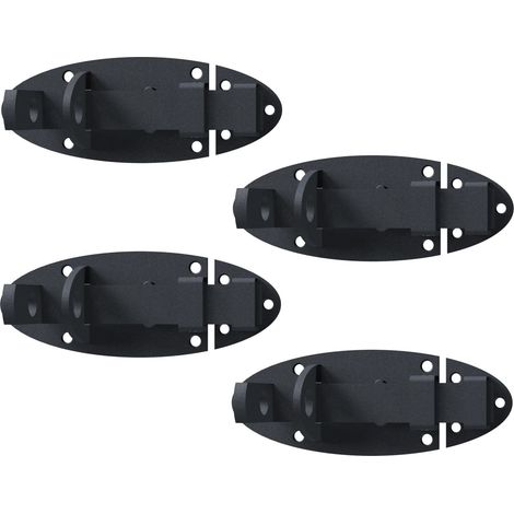 Verrou porte-cadenas Ovado  avec poignée plate  galvanisé, plastifié, en gris graphite  platine 90 x 44 mm  kit de 4 (1/2)