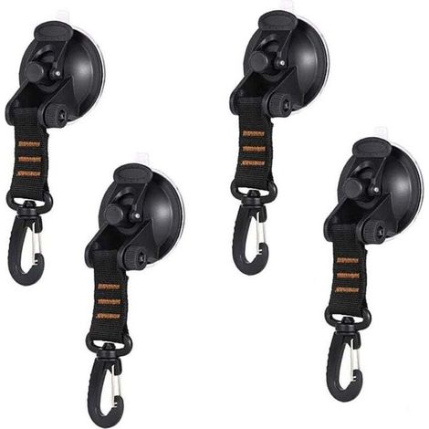 4pcs Ancre à Ventouse, Ventouses D'ancrage, Ancre à Ventouse Robuste avec Fixation du Crochet d'Arrimage, Crochet de Fixation de Ventouse Auvent à Ventouse pour Voiture Bateau Camping Tente Bagage