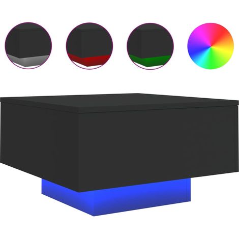 Maison Exclusive - Couchtisch mit LED-Leuchten Schwarz 55x55x31 c